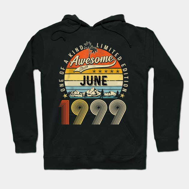 Awesome Since June 1999 Vintage 24th Birthday Hoodie by Benko Clarence